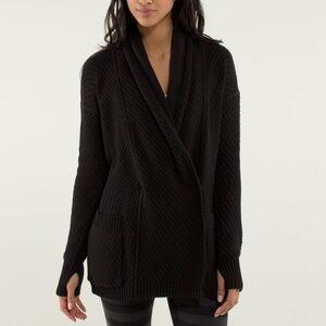 Post Practice Black Knit Cardigan